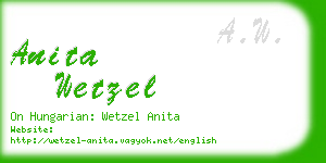 anita wetzel business card